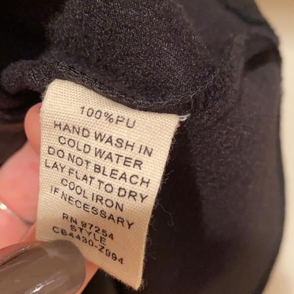 Black Faux Leather A-Line Mini Skater Skirt Size M - Picture 6 of 6